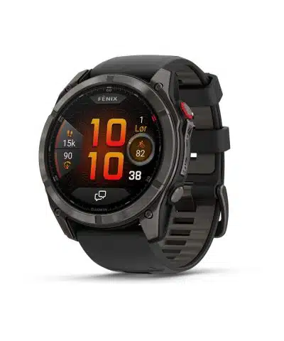 Garmin fēnix® 8 Pro – 51 mm, AMOLED - Sapphire, Karbongrå DLC-titan med sort/steingrå silikonrem