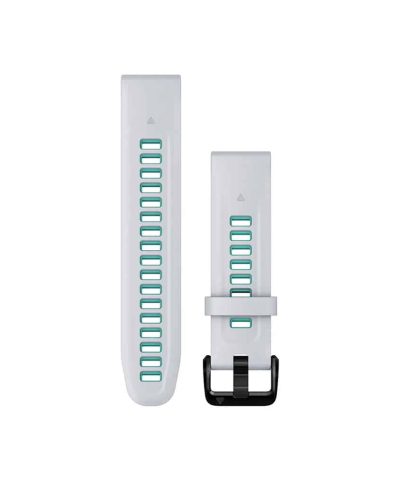 Garmin QuickFit® 20-klokkeremmer - Whitestone/Akvamarinfarget silikon