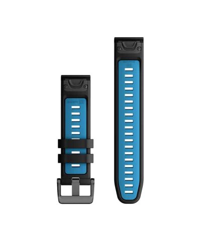 Garmin QuickFit® 22-klokkeremmer - Sort/himmelblå silikon-010-13280-05 - Bilde 2