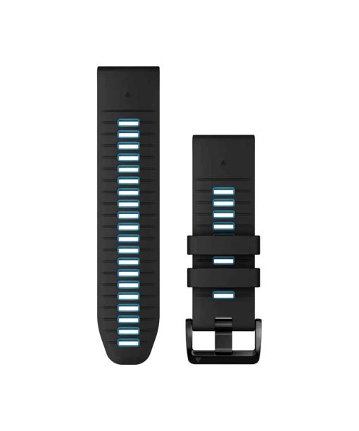 Garmin QuickFit® 26-klokkeremmer - Sort/himmelblå silikon
