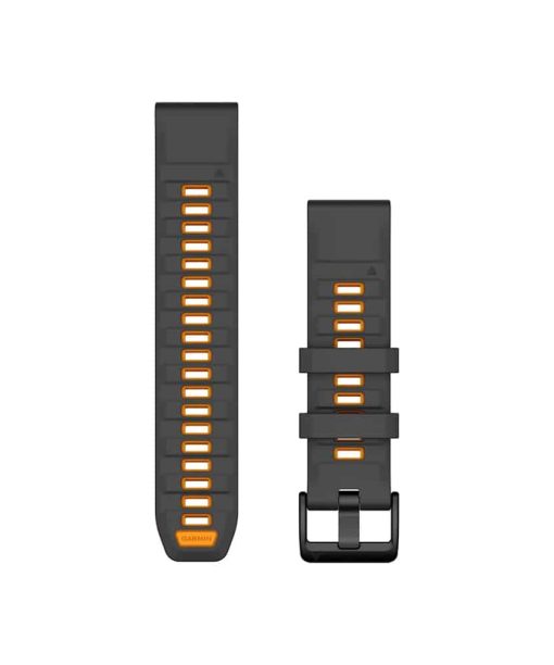 Garmin QuickFit® 22-klokkeremmer - Graphite/Spark Orange Silicone
