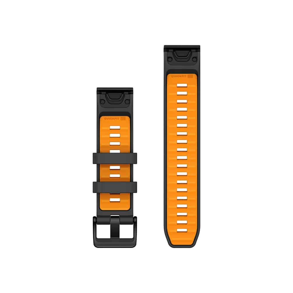 Garmin QuickFit® 22-klokkeremmer - Graphite/Spark Orange Silicone - Bilde 2