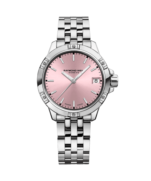 Produktbilde av Raymon Weil Tango Ladies med rosa tallskive og stållenke. REF: 5960-ST-80001