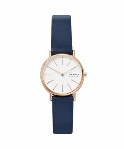 Skagen Signatur Lille Two-Hand Ocean Blue Leather Watch - SKW2838