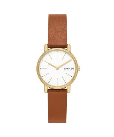 Skagen Signatur Lille Two-Hand Brown Leather Watch - SKW3121