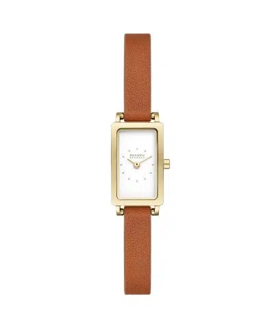 Skagen Hagen Micro Two-Hand Brown Leather Watch - SKW3149