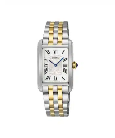Produktbilde av Seiko Caprice med hvit skive og stål lenke. Referanse: SWR087P1.