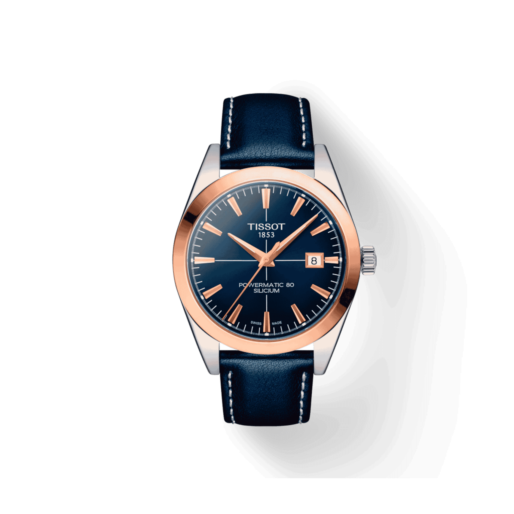 Tissot Gentleman Powermatic 80 Silicium Solid 18K Gold bezel - T927.407.46.041.00